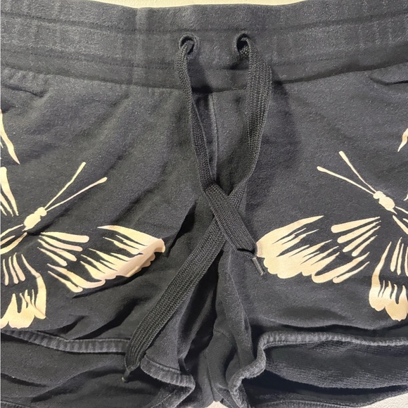 Adidas Black and Cream Butterfly Women's Athletic Shorts - Picture 3 of 11
